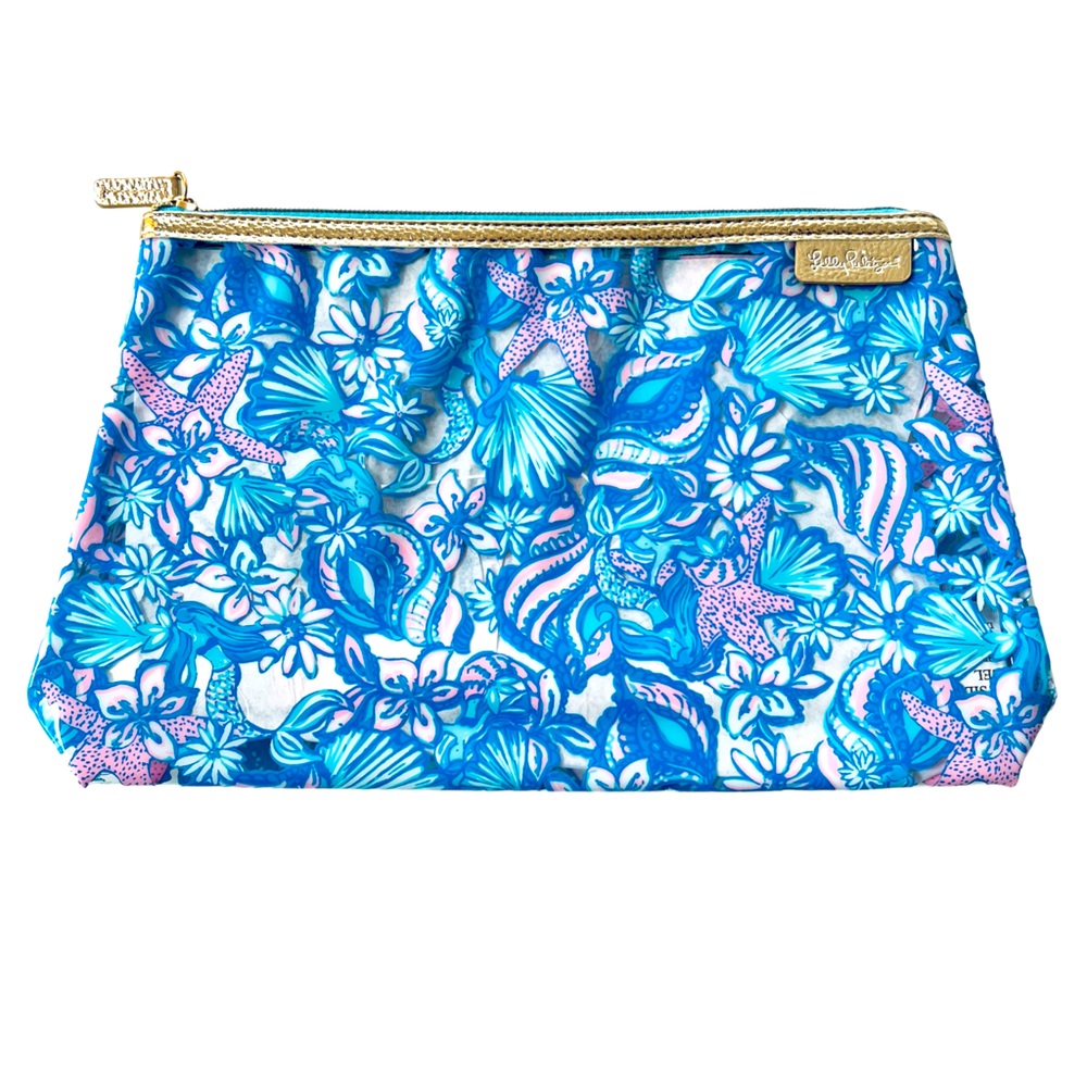 Lilly Pulitzer Plastic Pouch Amalfi Blue NWT Style 013273